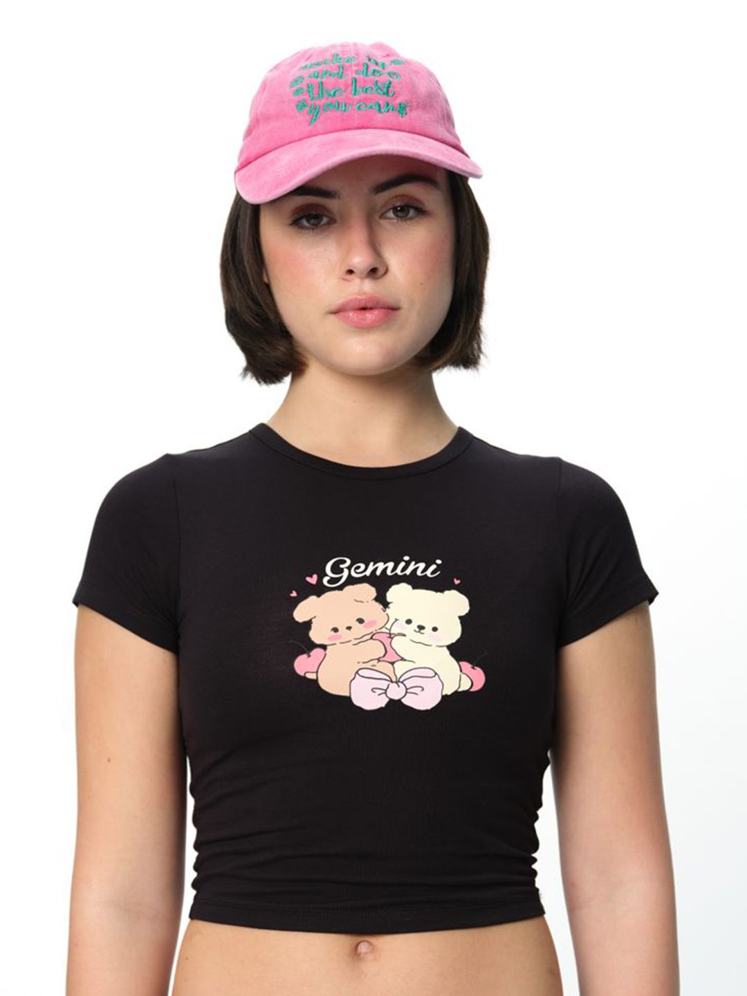 Women Printed Extended Sleeves Pockets Slim Fit T-shirt