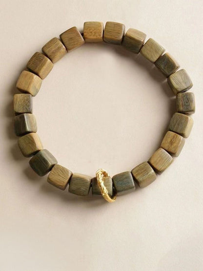Men Wood Gold-Plated Bracelet