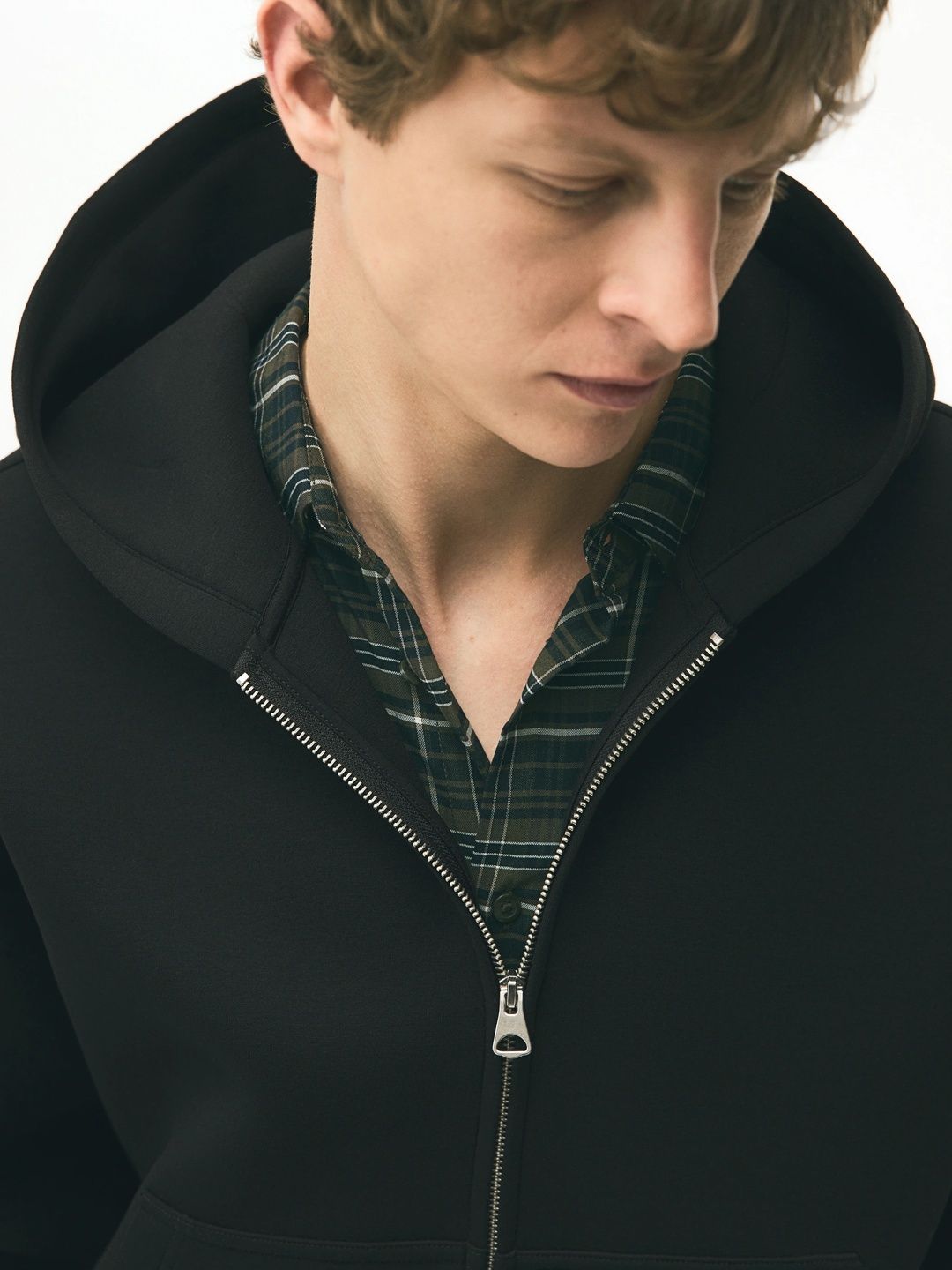 Men Loose Fit Zip-Through Hoodie