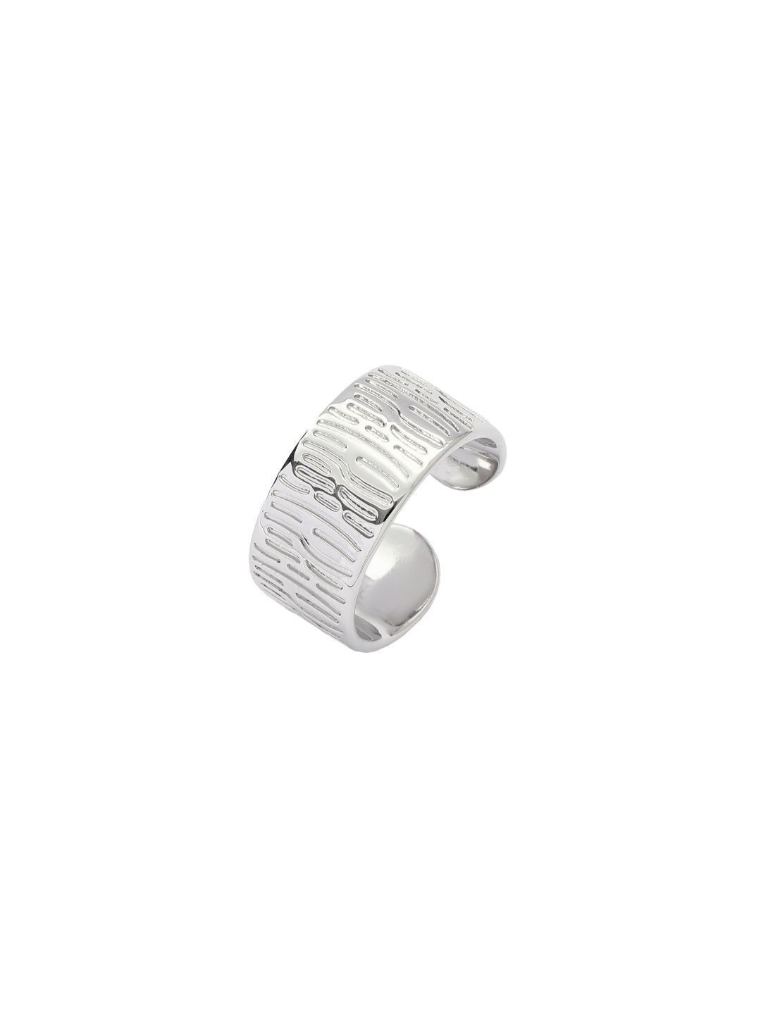 SALTY Women & Girls Serpent Skin Silver Stylish Adjustable Finger Ring