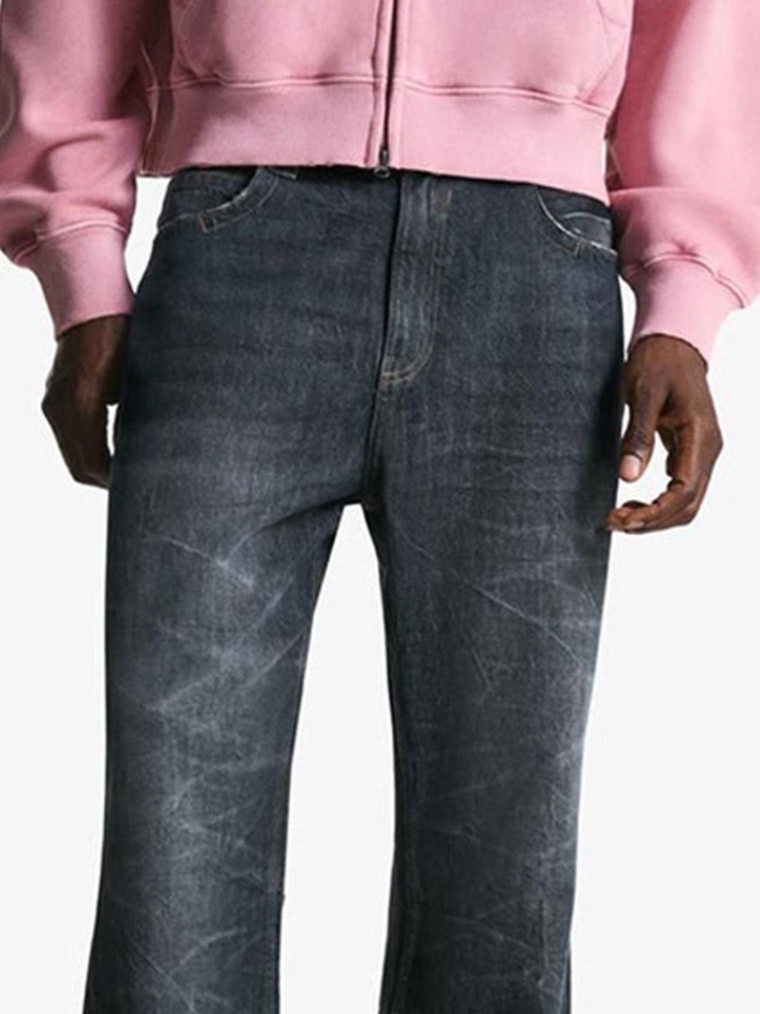 Men Low-Rise Cotton Baggy Jeans