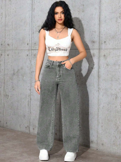 Women Jaguar Wide Leg High-Rise Light Fade Stretchable Jeans