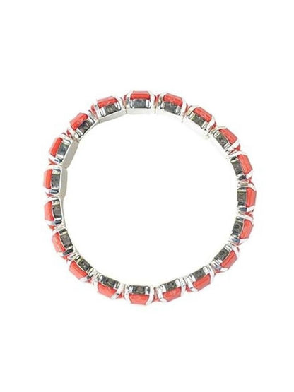 SALTY Women Stainless Steel Artificial Stones Studded Wraparound Bracelet