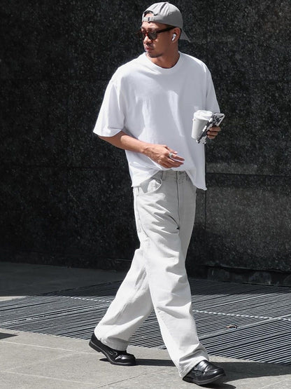 Men Low-Rise Cotton Baggy Jeans