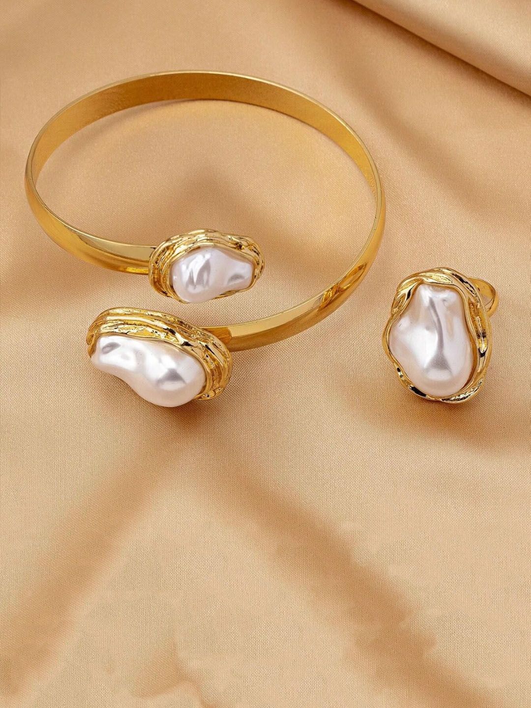 Gold-Plated Stone Studded Jewellery Set