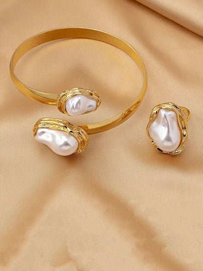 Gold-Plated Stone Studded Jewellery Set