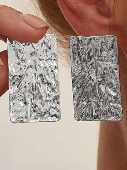 Silver-Plated Square Shaped Studs