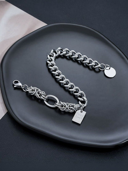 Men Handcrafted Silver-Plated Link Bracelet