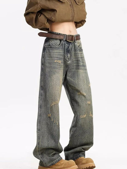 Men Baggy Fit Mid-Rise Dark Jeans