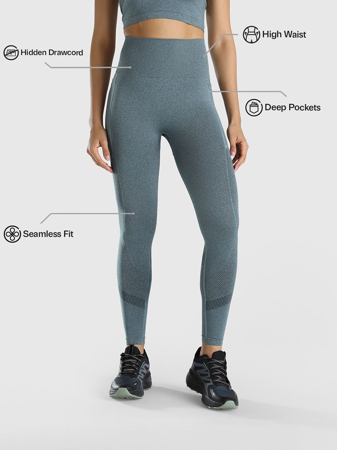Women Solid Ankle Length Gym Tights