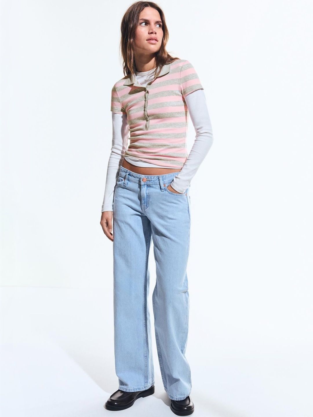 Short sleeve striped polo shirt