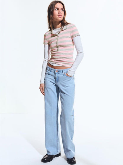 Short sleeve striped polo shirt