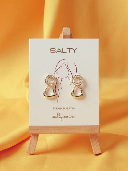 SALTY Yume Gold-Plated Contemporary Studs