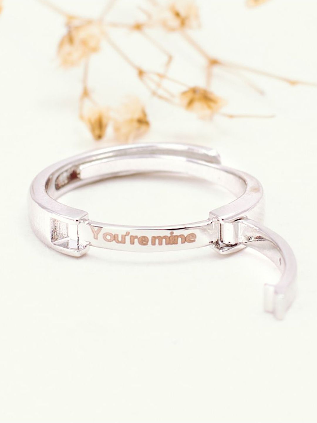 SALTY Set Of 2 Youre Mine-Always Coded Couple Stylish Adjustable Finger Ring