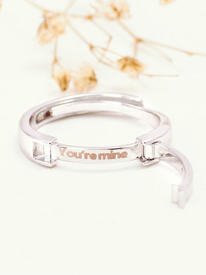 SALTY Set Of 2 Youre Mine-Always Coded Couple Stylish Adjustable Finger Ring