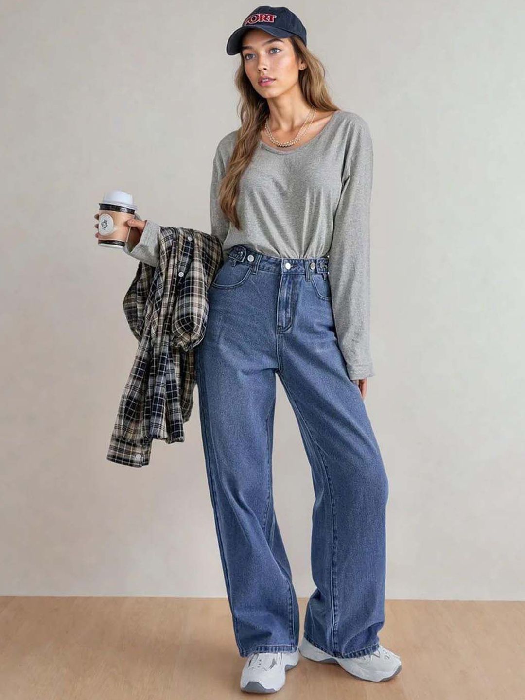 Women Boyfriend Fit High-Rise Stretchable Cotton Jeans