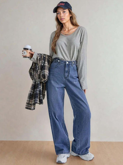 Women Boyfriend Fit High-Rise Stretchable Cotton Jeans