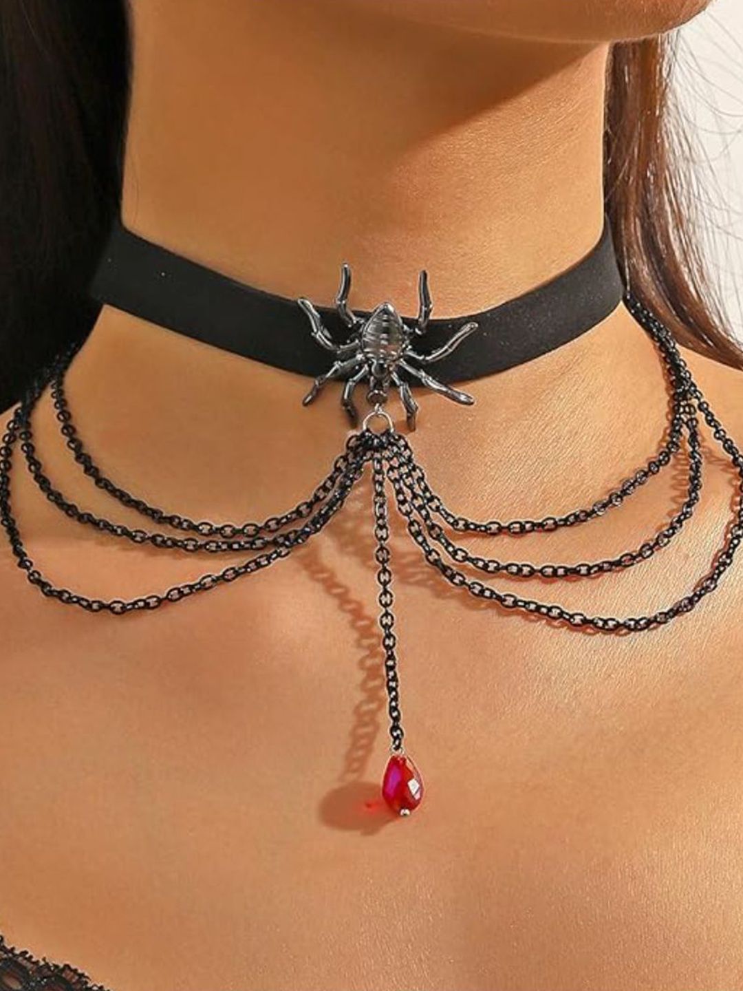 SALTY Wicked Web Choker Layered Necklace