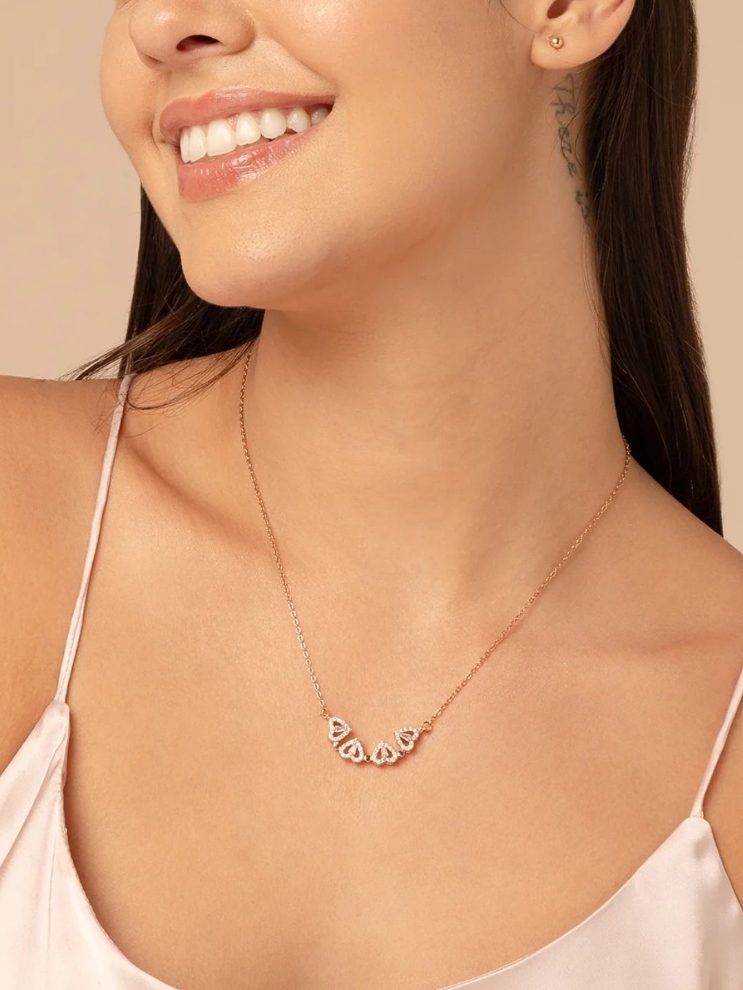SALTY Women Stone Studded Magnetic Clover Jewellery Set