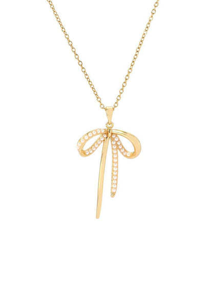 SALTY Cupids Bow Artificial Stones Studded Pendant With Chain
