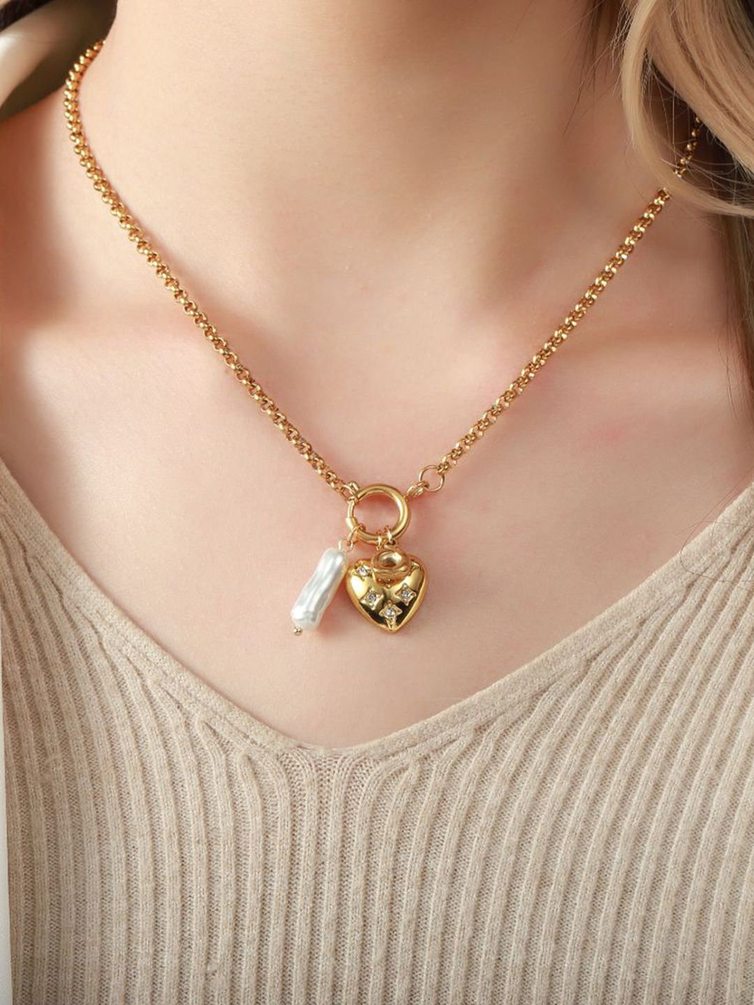 SALTY Stone-Studded & Beaded Necklace