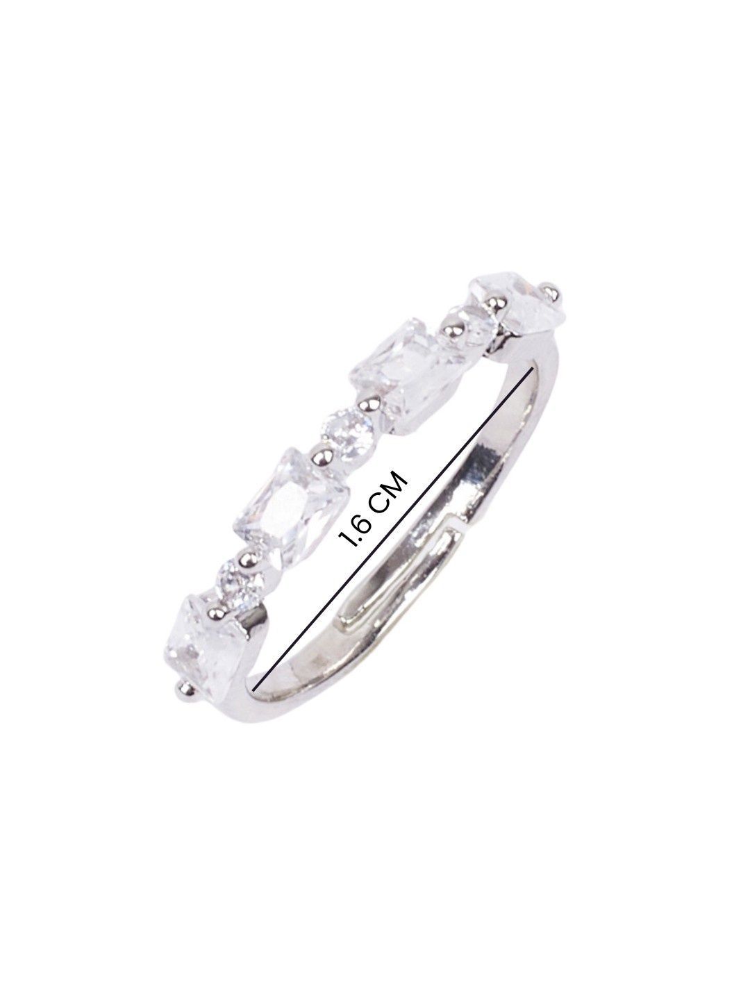 SALTY Gold-Plated Studded Crystal Stone Finger Ring
