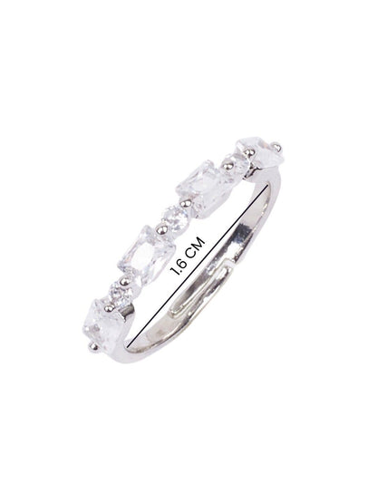 SALTY Gold-Plated Studded Crystal Stone Finger Ring