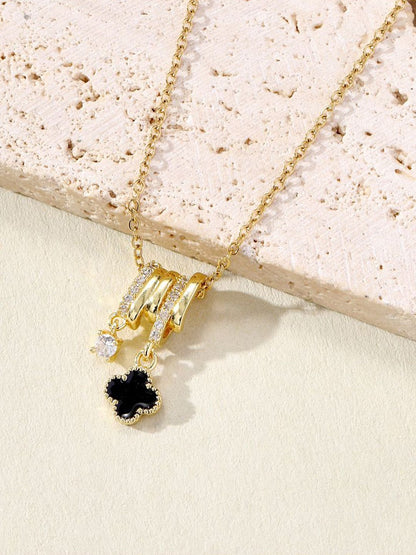 SALTY Cloverte Artificial Stones Studded Pendants With Chains