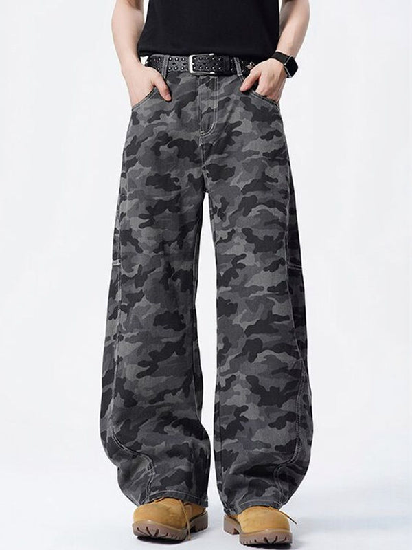 Men Wide Leg Mid-Rise Jeans