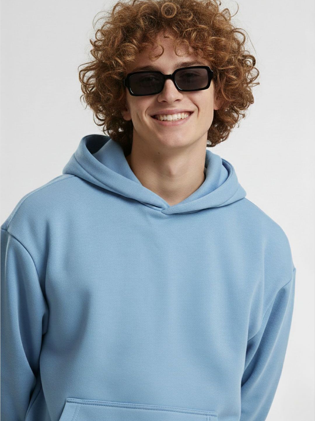 Men Solid Hooded Oversized Cotton Pullover Sweatshirts