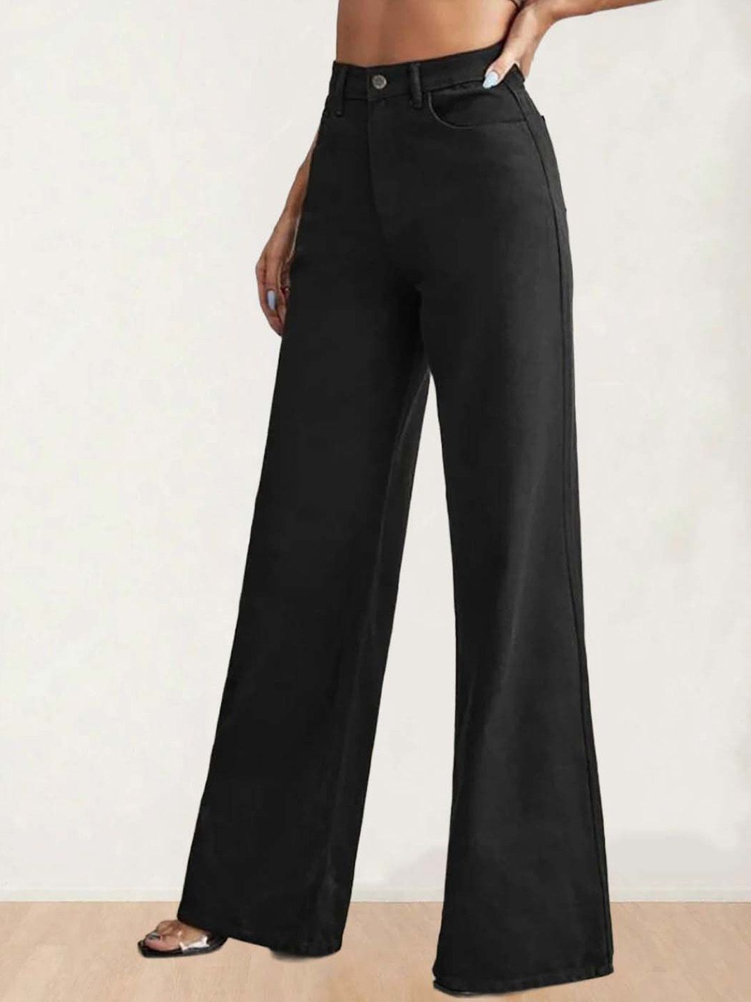 Women Wide Leg High-Rise Stretchable Jeans