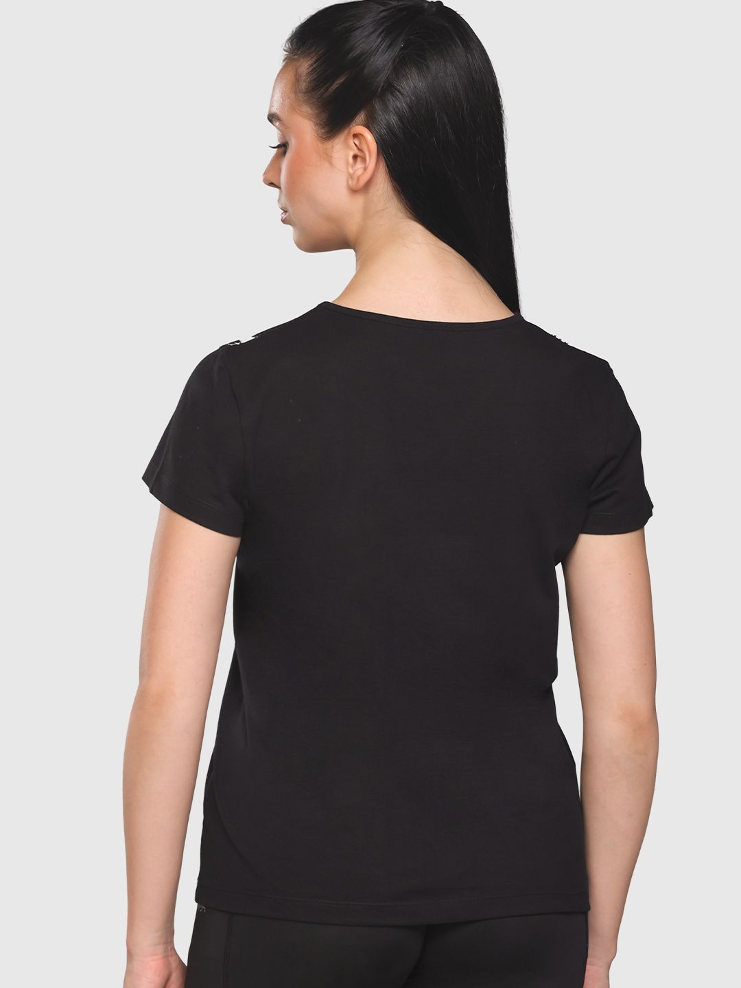 Aura Printed V-Neck Cotton T-shirt