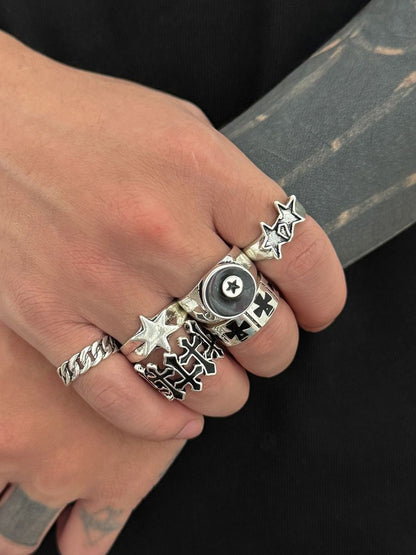 Set of 6 Silver-Plated Finger Ring