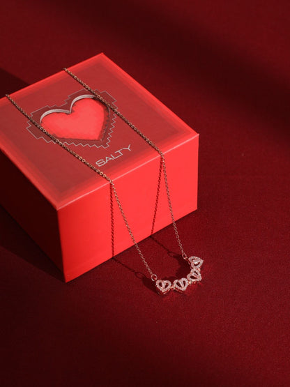 SALTY 2-Way Multi Wearing Magnetic Heart Clover Necklace for Women