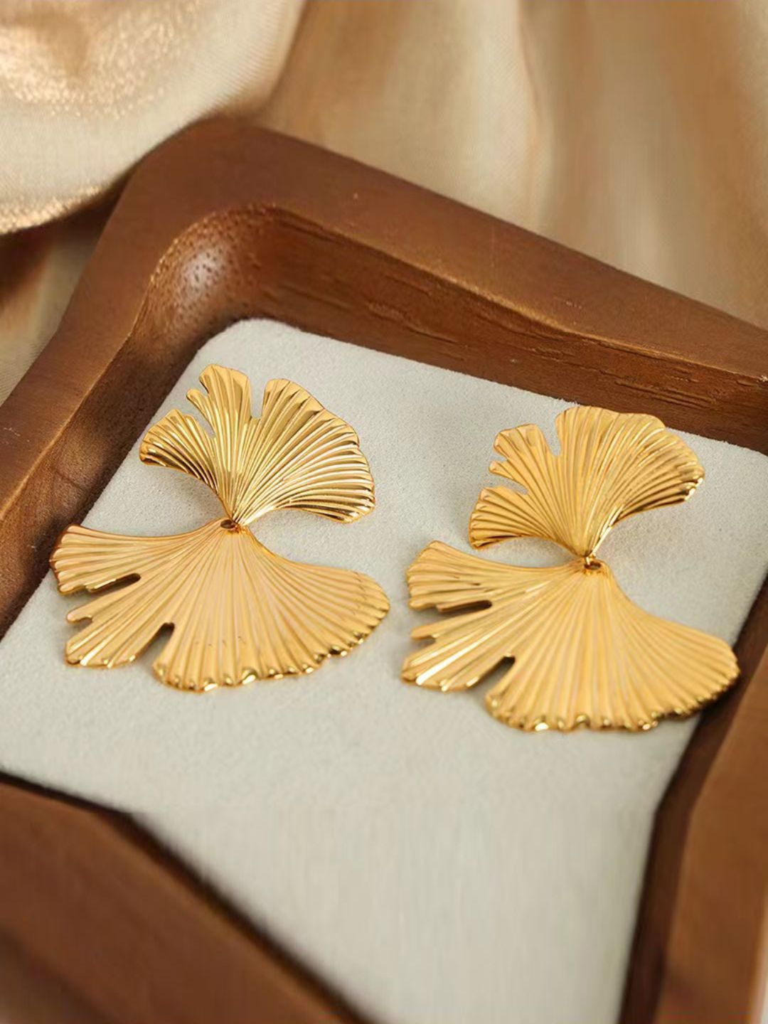 SALTY Gold-Plated Stainless Steel Contemporary Tasselled Studs