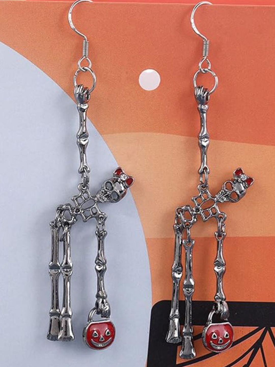SALTY Pumpkin & Bones Drop Earrings