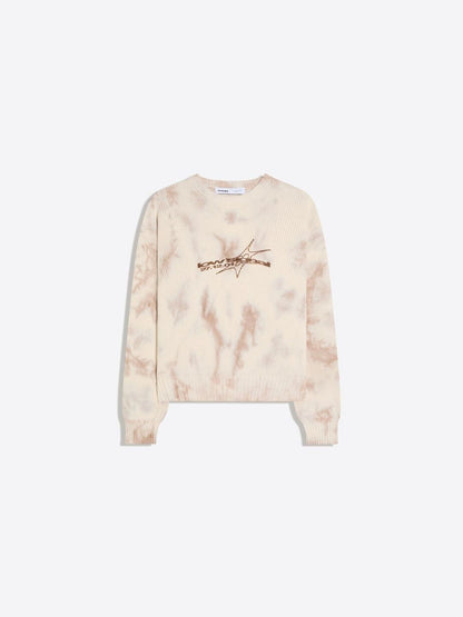 Printed round neck jumper