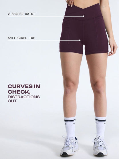 Wine Hourglass Booty Shorts
