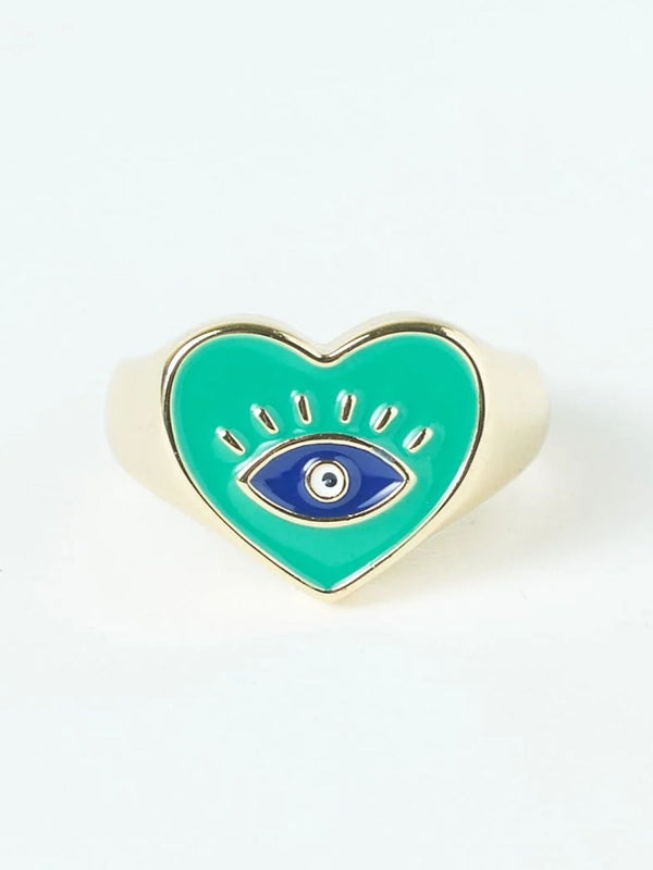 SALTY Pack of 2 Women Bella Evil Eye Love Ring`