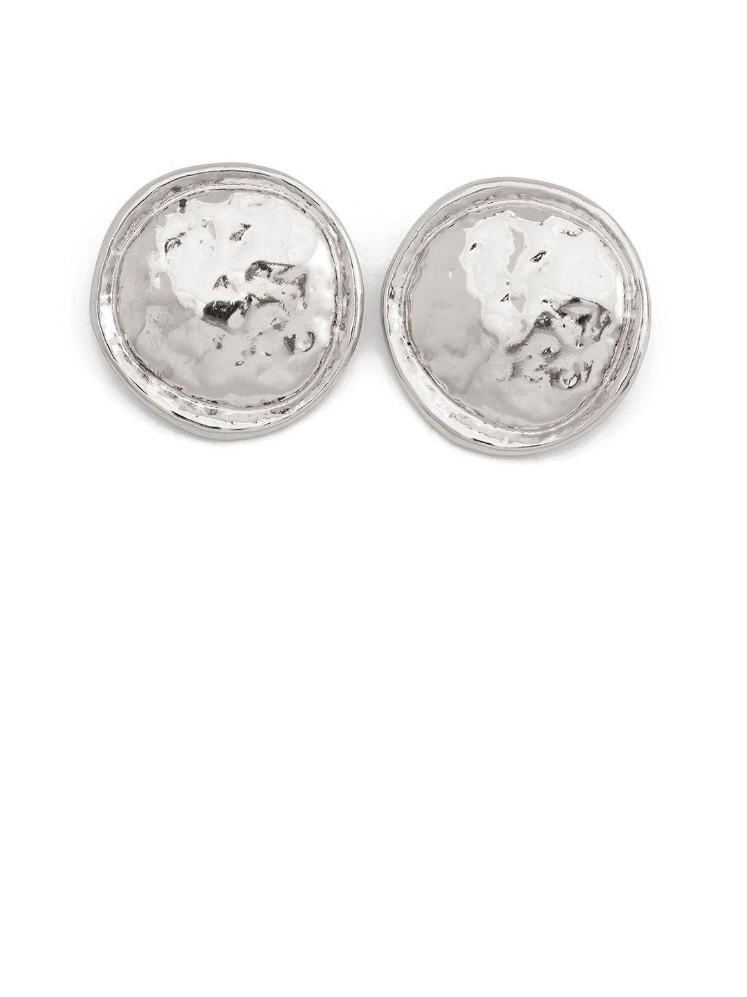 Silver-Plated Circular Shape Studs