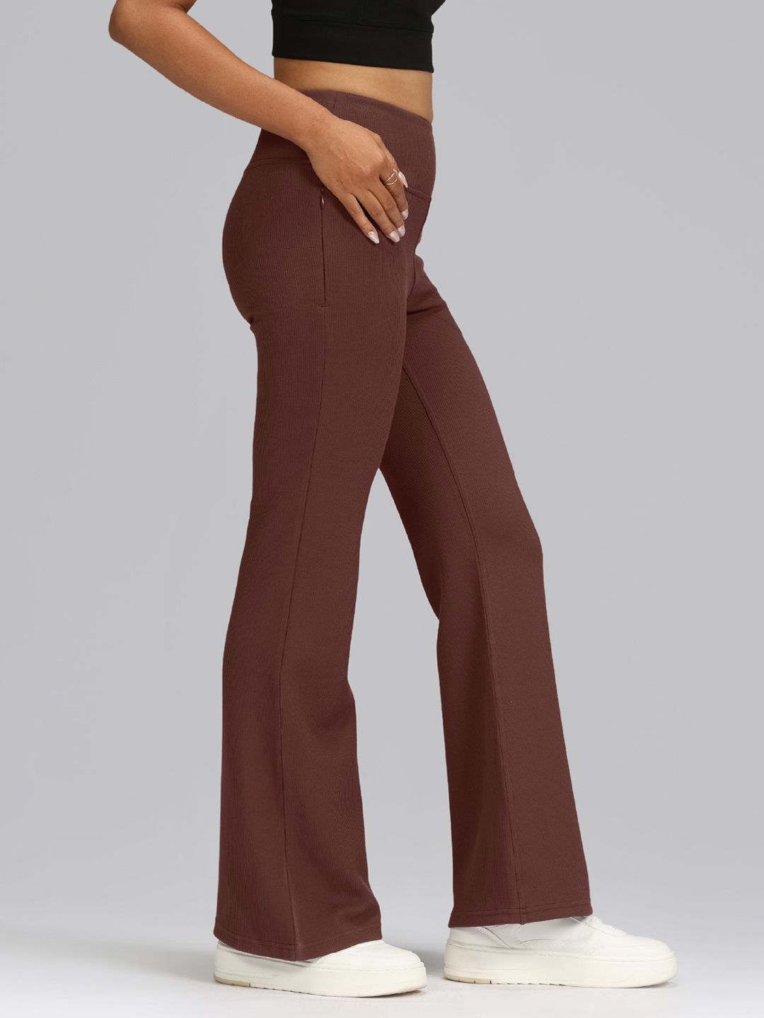 Women High-Rise Rib Supreme Flare Pants Tall