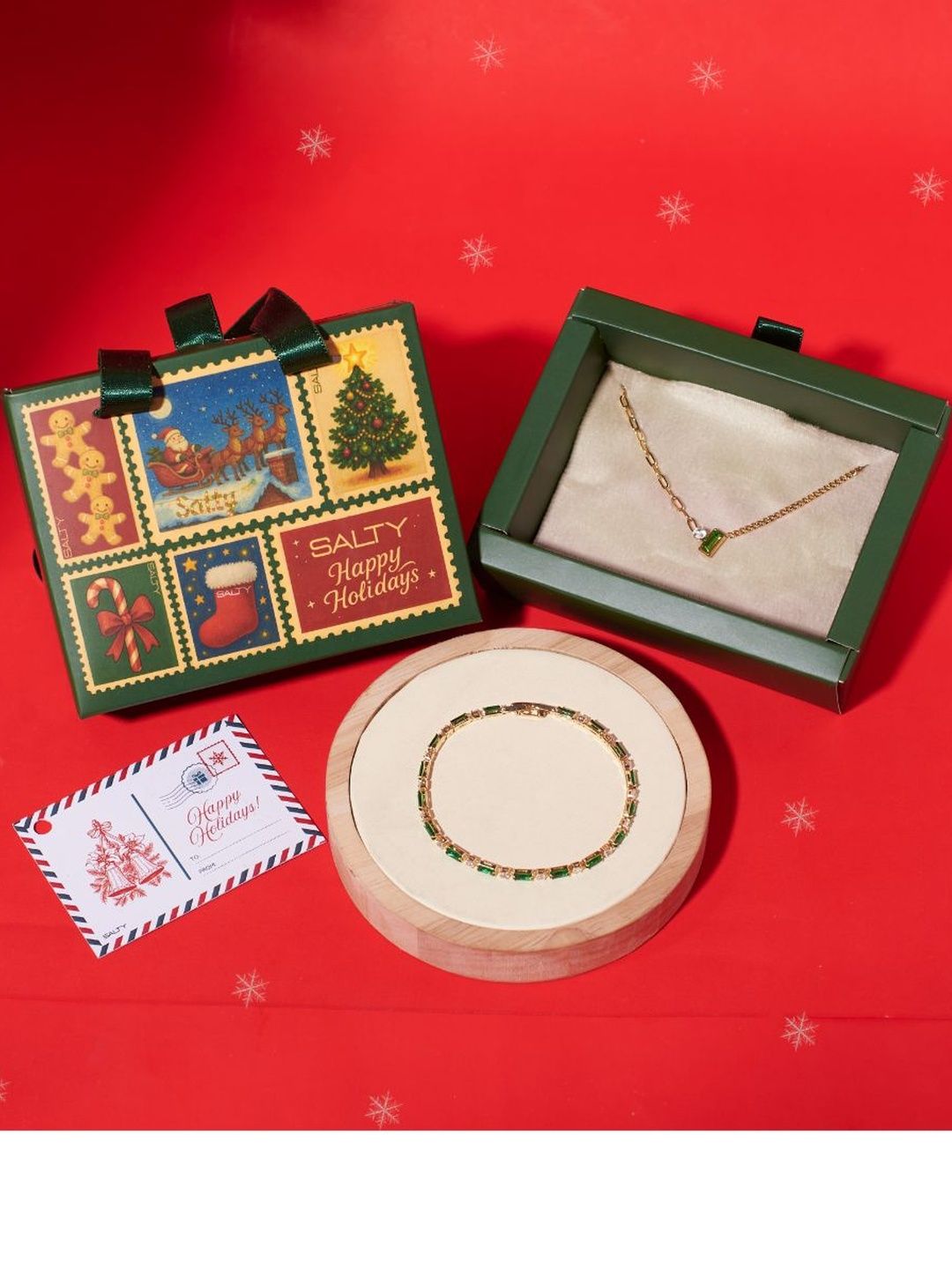 SALTY Secret Santa Christmas Emerald Cheer Box For Women
