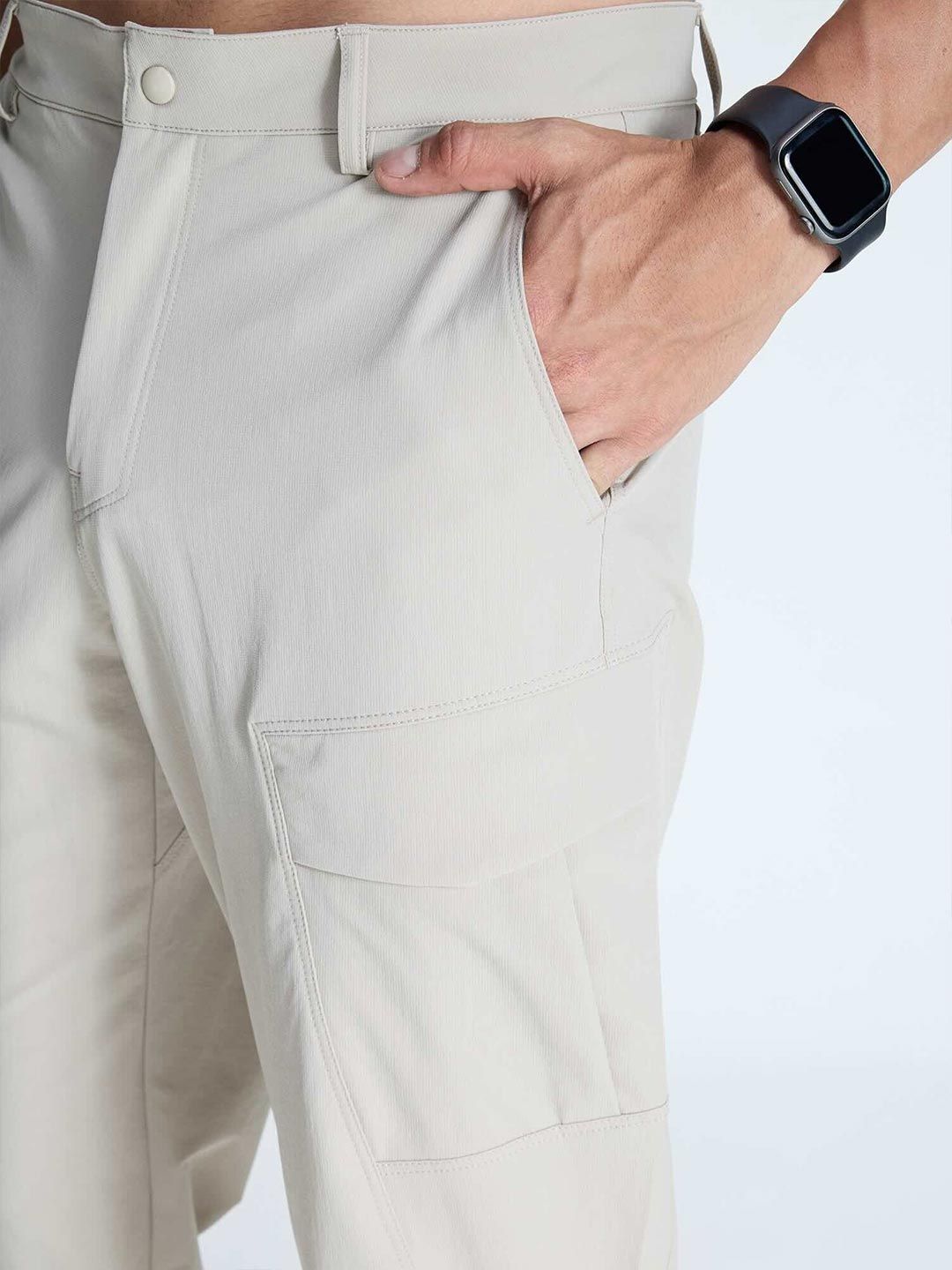 Beige Stride Cargo Pants