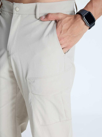 Beige Stride Cargo Pants