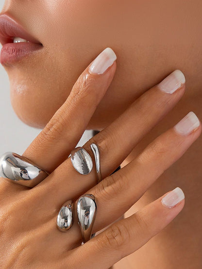 Set of 3 Silver-Plated Finger Ring