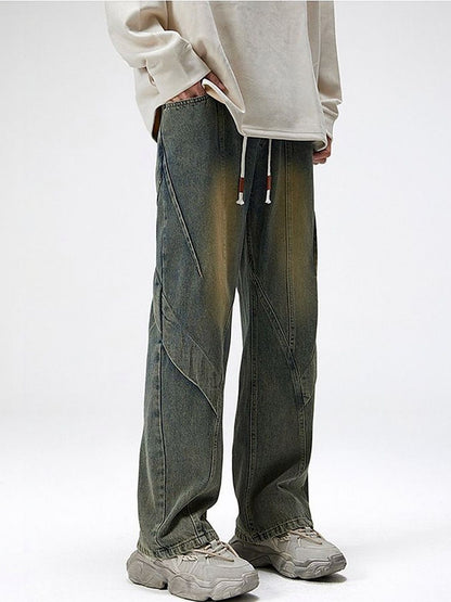 Men Wide Leg Mid-Rise Medium Jeans
