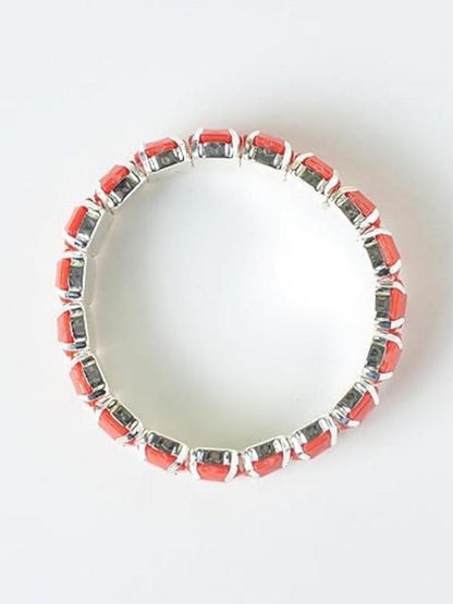 SALTY Women Stainless Steel Artificial Stones Studded Wraparound Bracelet