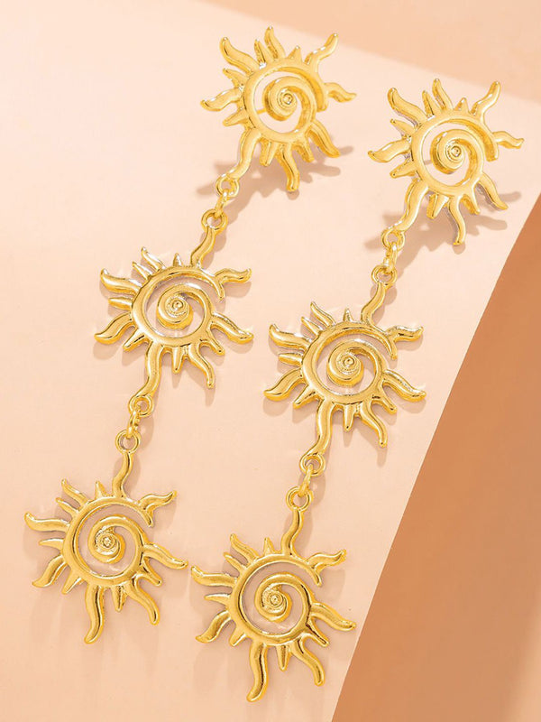 Gold-Plated Contemporary Drop Earrings