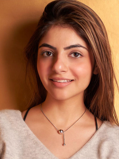 SALTY Stainless Steel Ball Drop Shaped Necklace