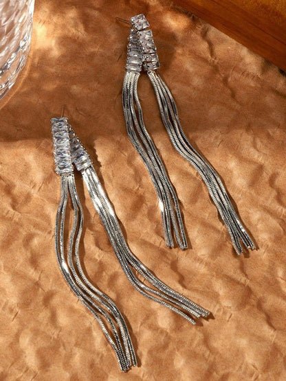 SALTY Stone Studded Contemporary Aurora Radiant Glow Drop Earrings